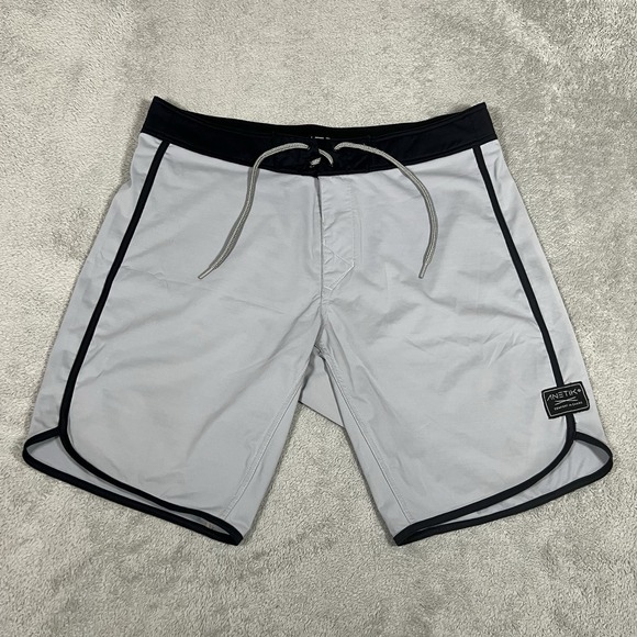 Anetik Board Shorts Mens 32 Gray Swim Beach Surf Stretch - Picture 1 of 12